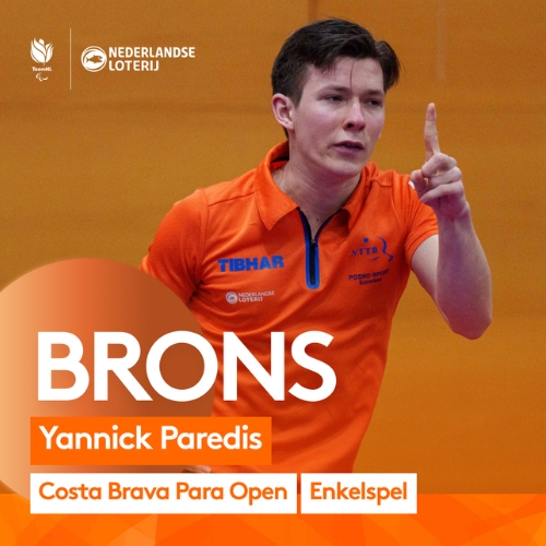 Brons voor Yannick Paredis bij het Costa Brava Spanish Para Open